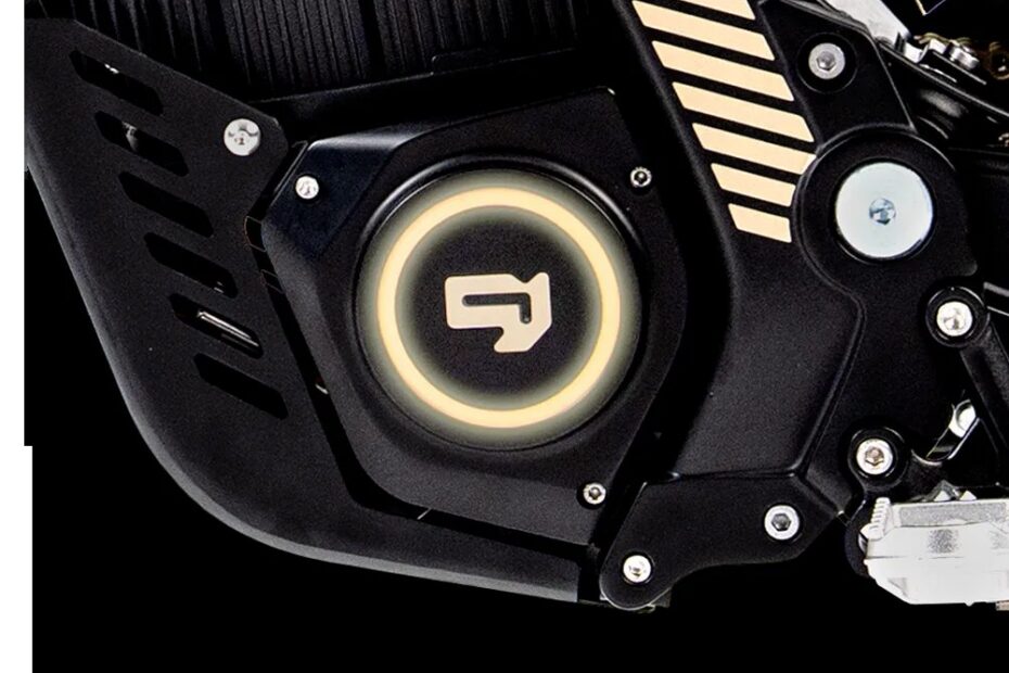 Motor central de moto elétrica off road 79BIKE, em detalhe